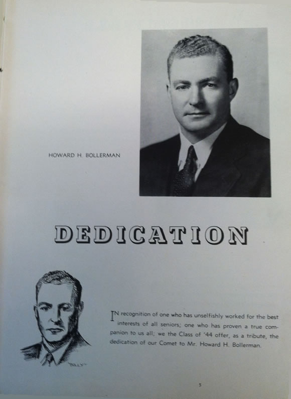 1944 HHS Yearbook Dedication